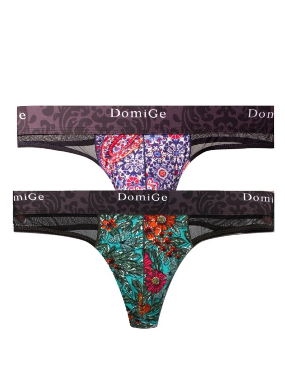 2 PCS Sheer and Sexy: Floral Patterned Thong - Image 20