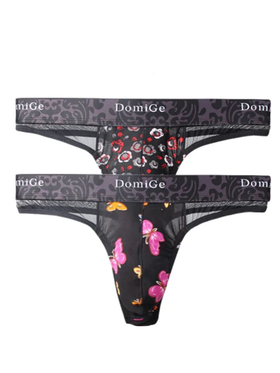 2 PCS Sheer and Sexy: Floral Patterned Thong - Image 24
