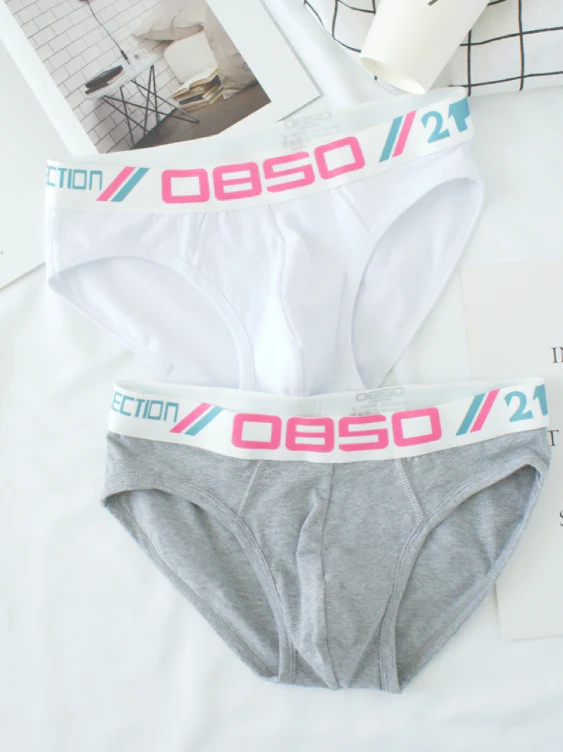 2 PCS Simple Pure Cotton Low Waist High-Cut Brief - Image 12