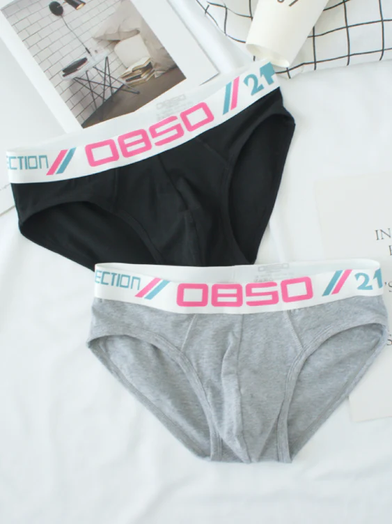 2 PCS Simple Pure Cotton Low Waist High-Cut Brief - Image 15