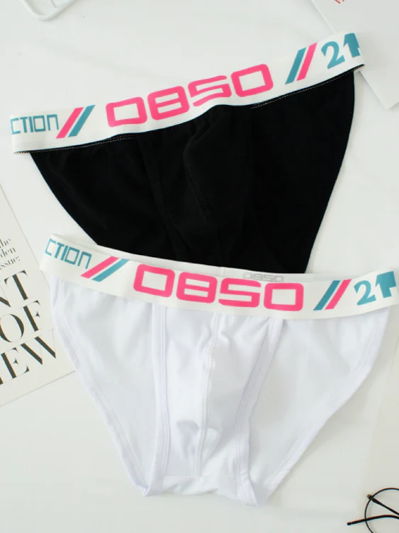 2 PCS Simple Pure Cotton Low Waist High-Cut Brief - Image 16
