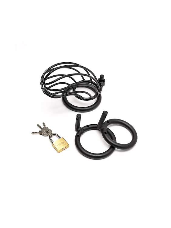 5.5inch Black Metal Cock Cage - Image 6