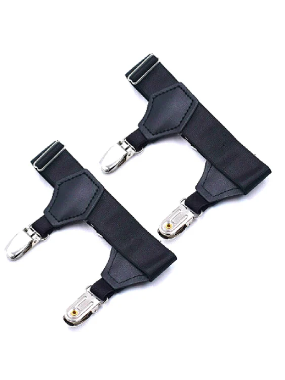 Adjustable Silk Stocking Suspenders with Real Leather Connectors - Image 5