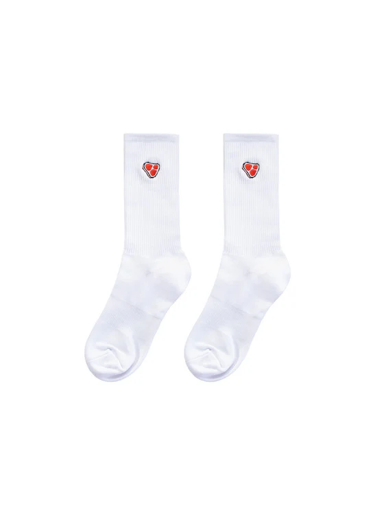 Bacon-printed white Crew socks - Image 4