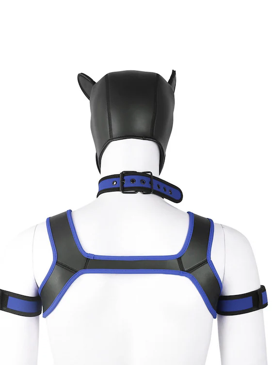 BDSM fetish puppy play gear hood+Collar+Armband+Harness - Image 10