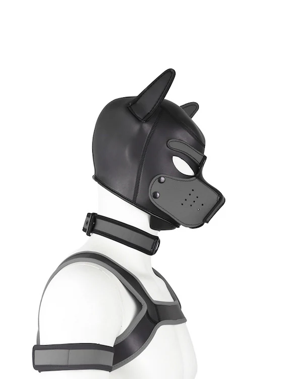 BDSM fetish puppy play gear hood+Collar+Armband+Harness - Image 13