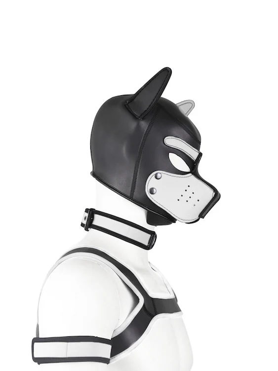 BDSM fetish puppy play gear hood+Collar+Armband+Harness - Image 17