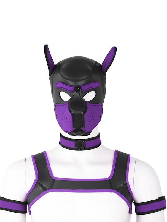 BDSM fetish puppy play gear hood+Collar+Armband+Harness - Image 21