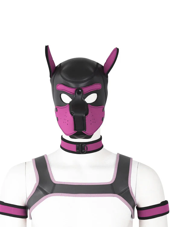 BDSM fetish puppy play gear hood+Collar+Armband+Harness - Image 23