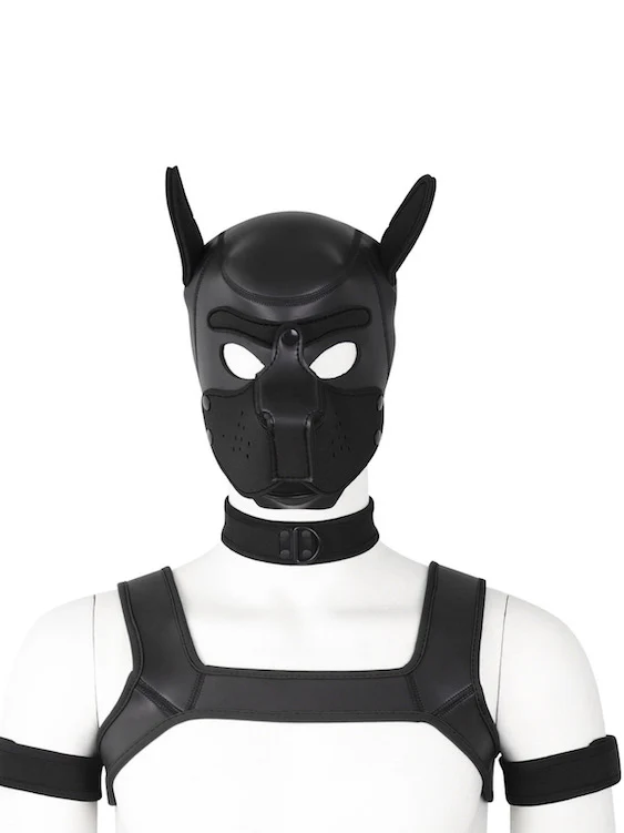 BDSM fetish puppy play gear hood+Collar+Armband+Harness - Image 4