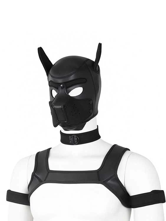 BDSM fetish puppy play gear hood+Collar+Armband+Harness - Image 6
