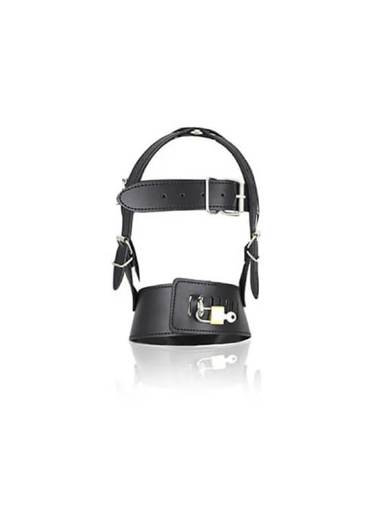 BDSM Leather Bondage Saw Mask Hood - Image 3