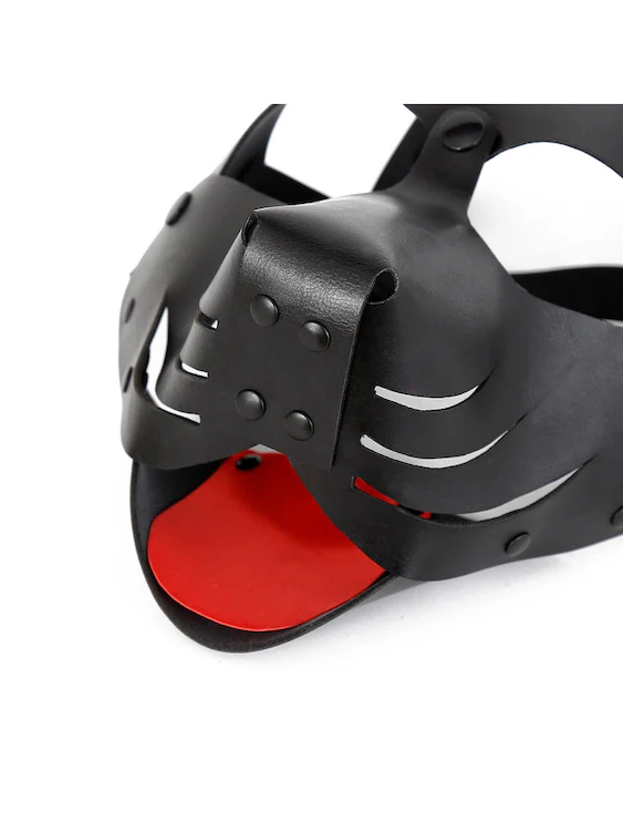 BDSM Puppy Play Gear Leather Puppy Dog Mask Hood - Image 16