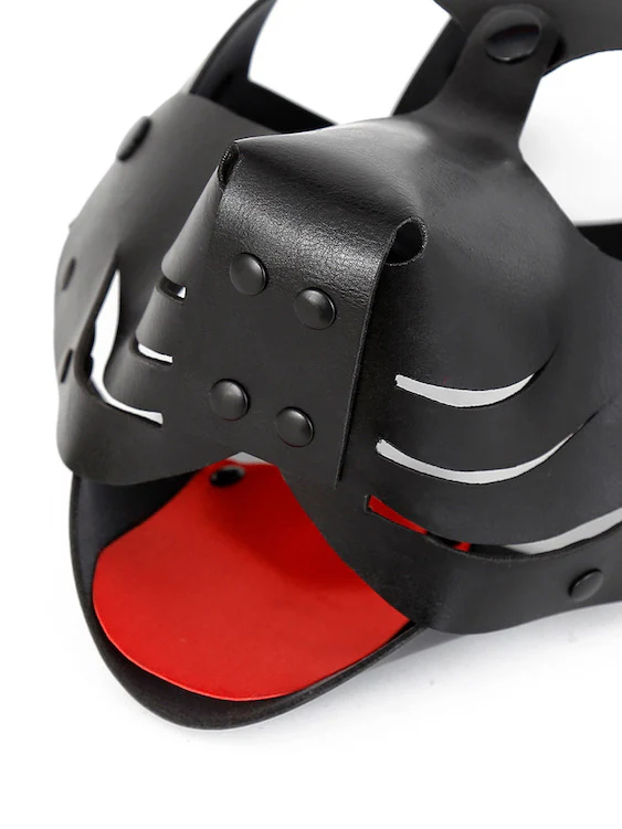 BDSM Puppy Play Gear Leather Puppy Dog Mask Hood - Image 17