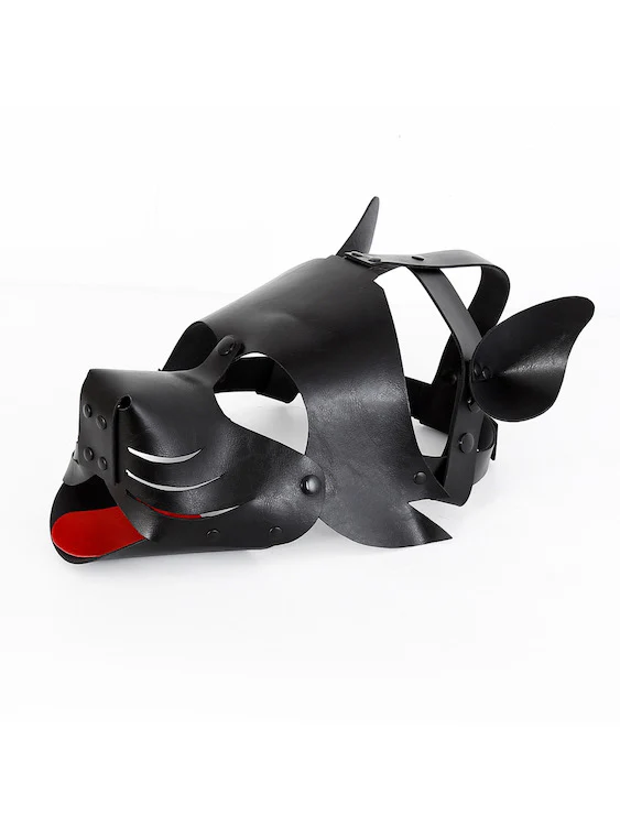 BDSM Puppy Play Gear Leather Puppy Dog Mask Hood - Image 3