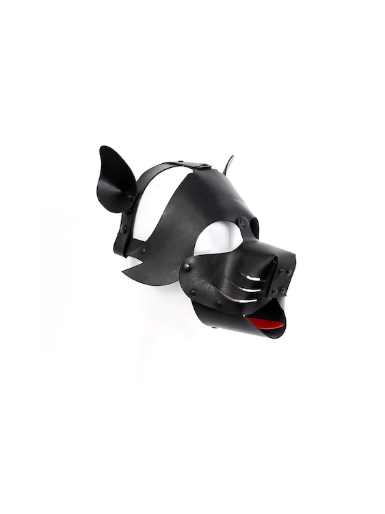 BDSM Puppy Play Gear Leather Puppy Dog Mask Hood - Image 7
