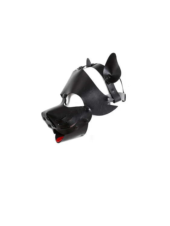 BDSM Puppy Play Gear Leather Puppy Dog Mask Hood - Image 9