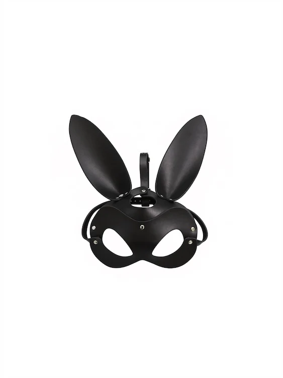 Black Bunny Mask For Fetish Play - Image 2