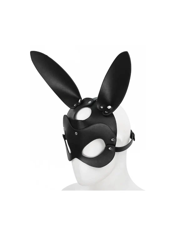 Black Bunny Mask For Fetish Play - Image 5