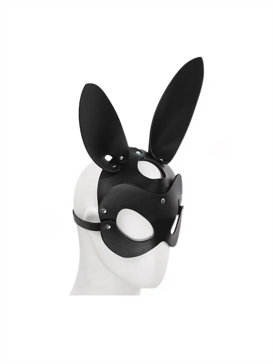 Black Bunny Mask For Fetish Play - Image 6