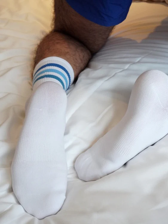 Blue Striped Crew Socks - Image 3