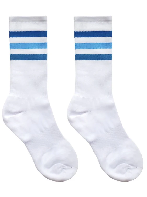 Blue Striped Crew Socks - Image 4