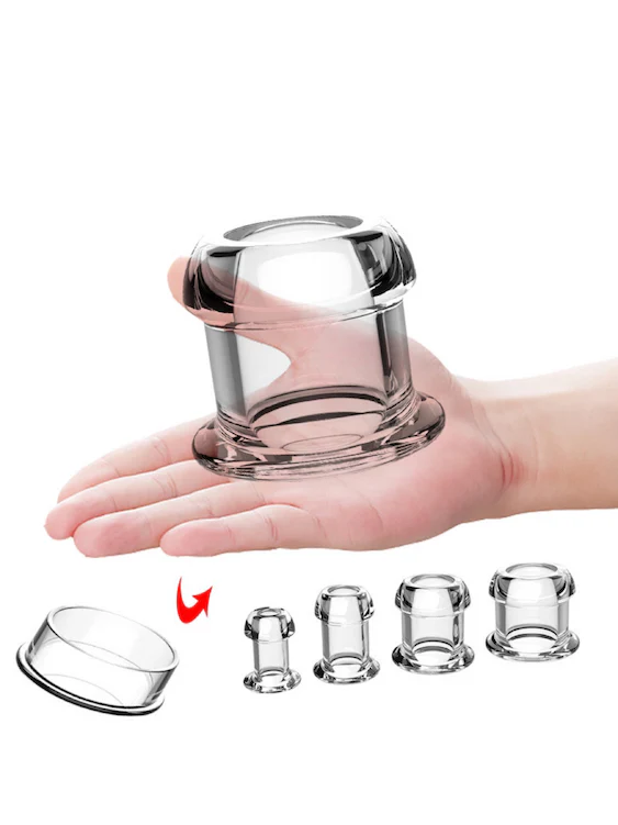 Clear View Hollow Anal Plug With Cover - Image 4