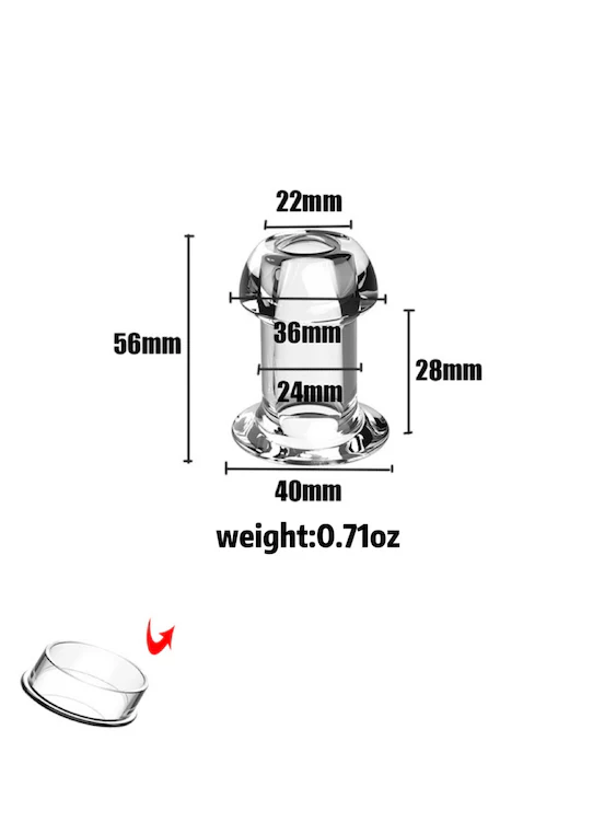 Clear View Hollow Anal Plug With Cover - Image 6
