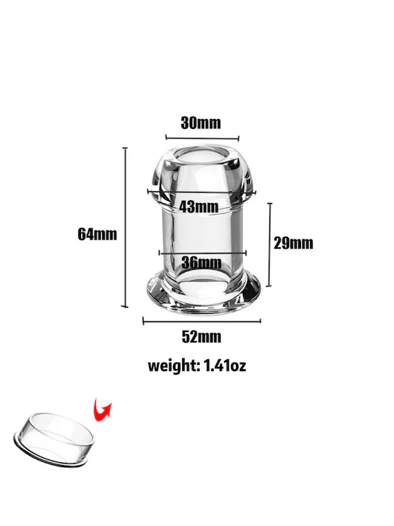 Clear View Hollow Anal Plug With Cover - Image 7
