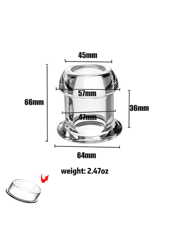 Clear View Hollow Anal Plug With Cover - Image 8