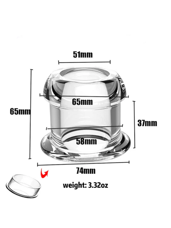 Clear View Hollow Anal Plug With Cover - Image 9