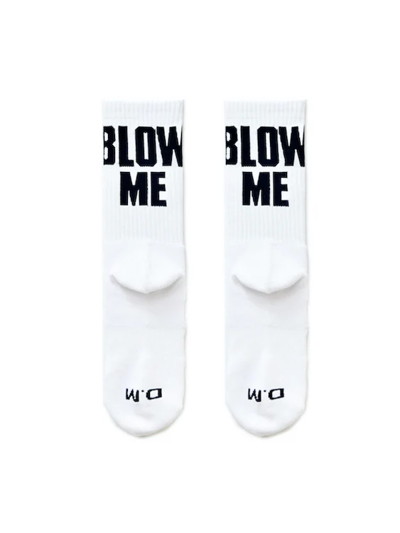 Dirty Talk Series Blow Me White Socks - Image 9