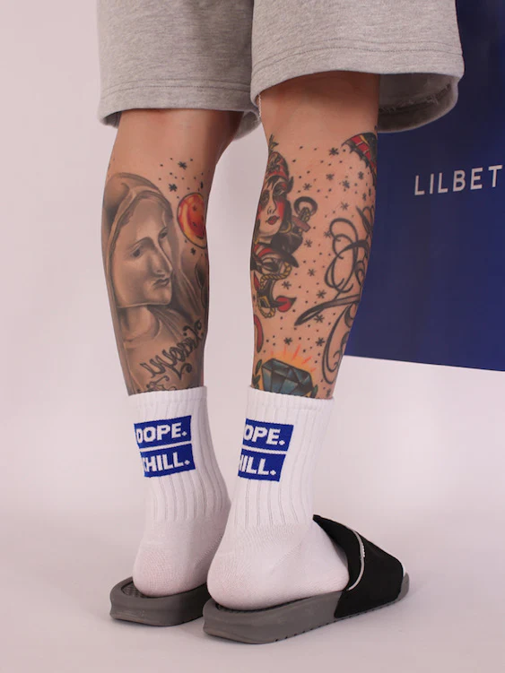 Dope Chill White Crew Sock For Gay Men - Image 2