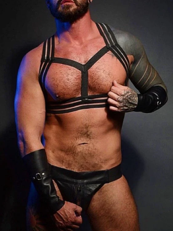 Goth Lines Sexy Elastic Harness - Image 2