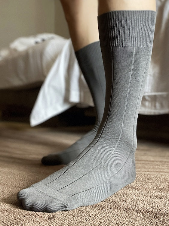 Grey Men's Nylon Socks - Image 4