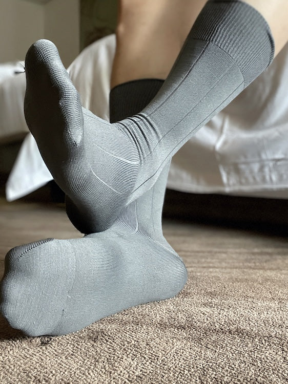 Grey Men's Nylon Socks - Image 5