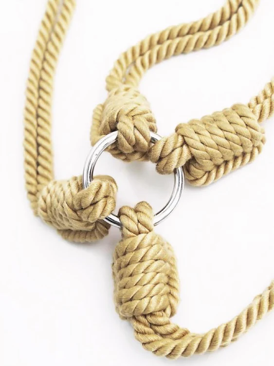 Handmade Bondage Rope Handcuffs and Ankle Cuffs - Image 5