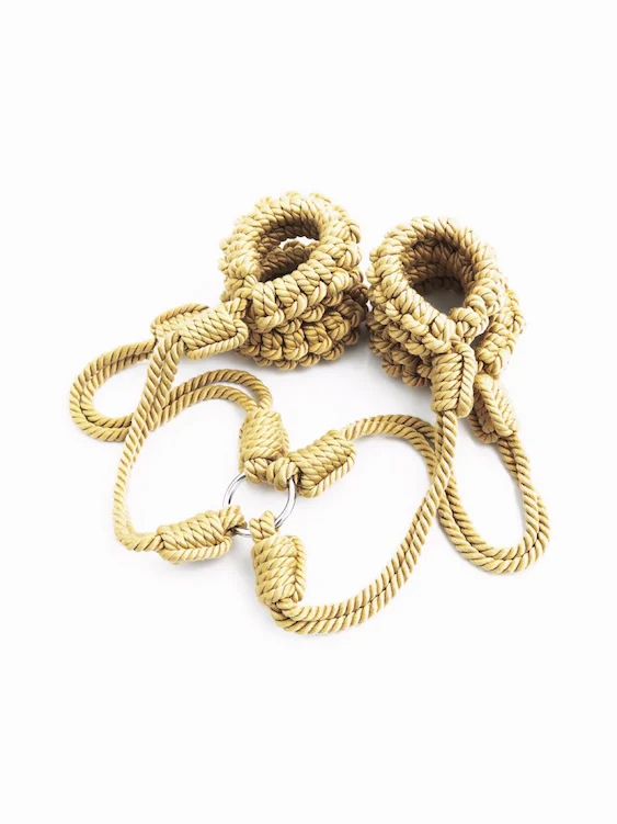 Handmade Bondage Rope Handcuffs and Ankle Cuffs - Image 6