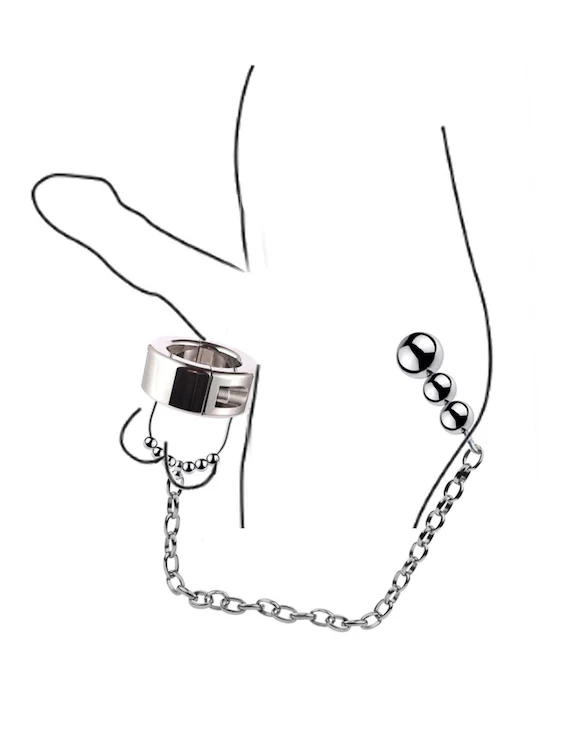 Heavy Stainless Steel Ball Stretchers With Anal Plug For Gay Men BDSM Games - Image 5