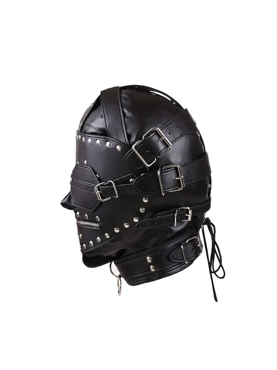 Leather Bondage Hood - Image 3