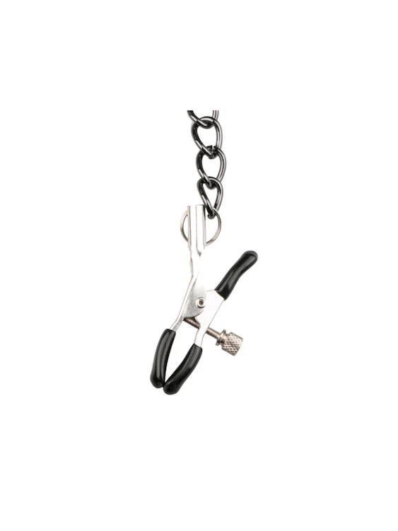 Leather Collar With Nipple Chains - Image 4