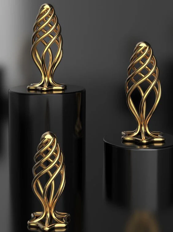 Luxurious Golden Spiral Hollow Stainless Steel Butt Plug - Image 3