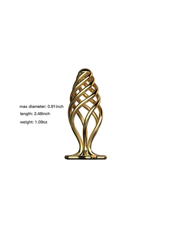 Luxurious Golden Spiral Hollow Stainless Steel Butt Plug - Image 5