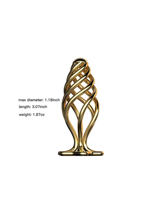 Luxurious Golden Spiral Hollow Stainless Steel Butt Plug - Image 6