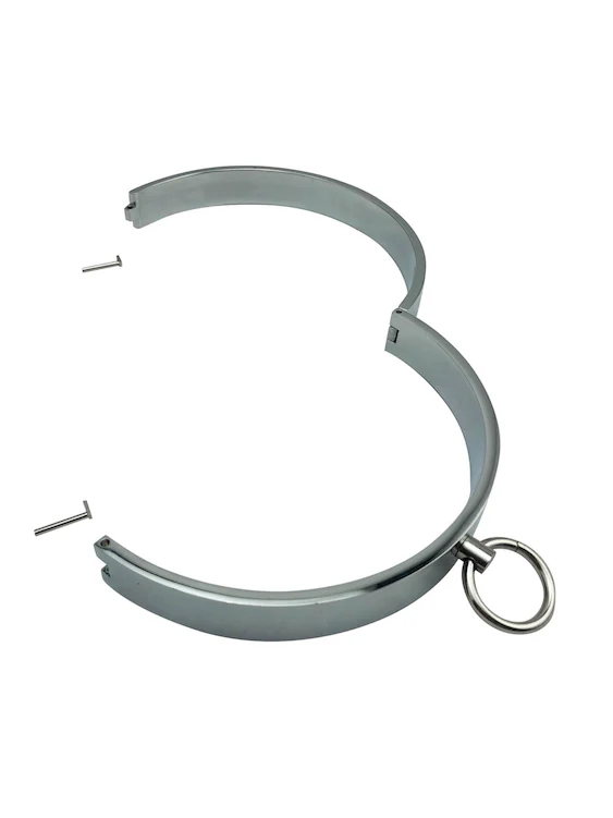 M Logo Stainless Steel Collar With Chain For Gay Men In BDSM - Image 7