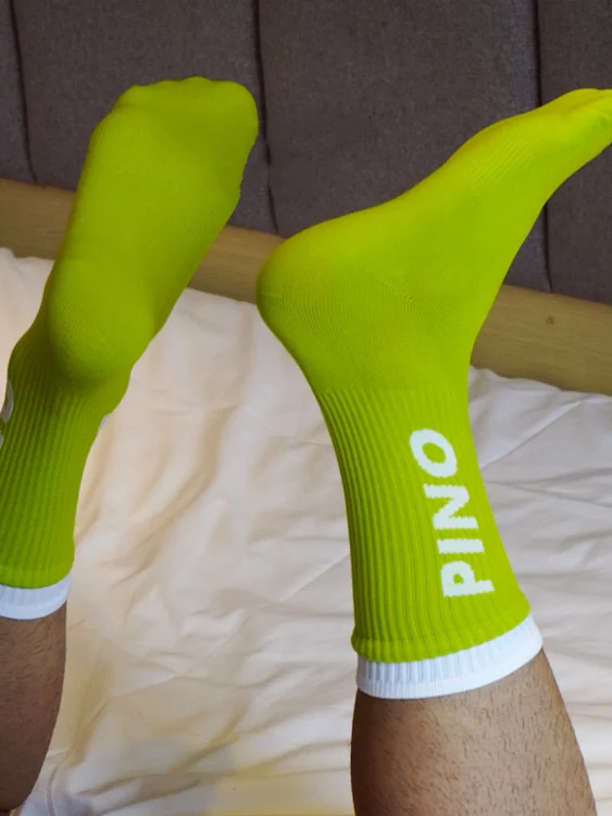 Men's Fluorescent Chartreuse Crew Socks - Image 3