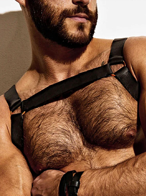 Men's Leather Bondage Set with Metal Rings for a Sexy and Dominant Look - Image 7