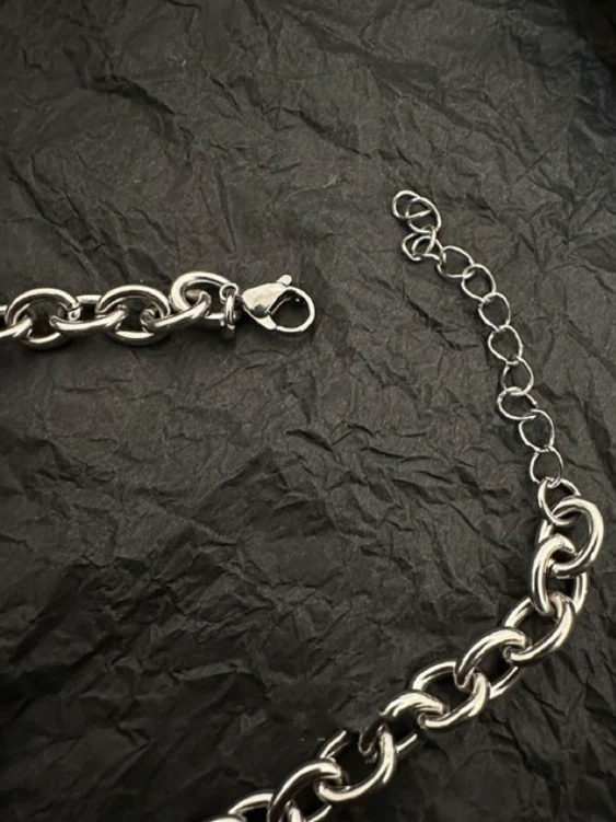 Men's Punk Fringe Rivet Necklace in Titanium Steel - Image 3