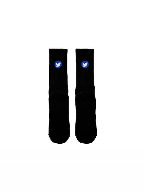 Men's Thin Socks with Blue Bird Print - Image 7