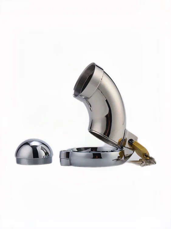 Metal Chastity Cage With Cover For Big Dick - Image 2